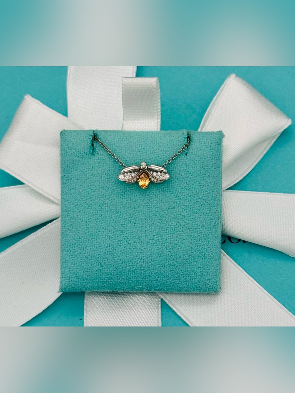 Tiffany & Co Retired Spessartine paper flowers firefly necklace